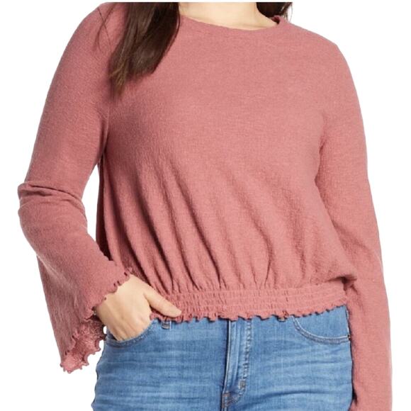 MADEWELL Knit Top Women XXS Smocked Oversize Coquette Boho Romantic Acubi Y2K - Picture 3 of 13